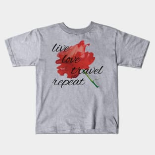 Live, Love, Travel, Repeat Kids T-Shirt